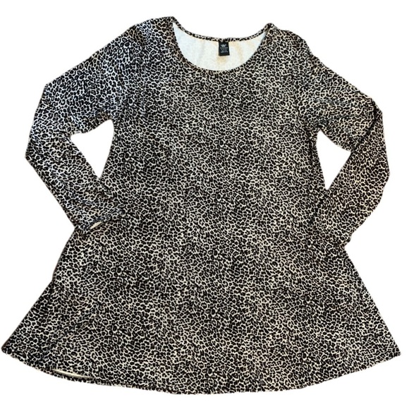 Lildy Women's L/X-LARGE  Swing Tunic Dress Leopard Print Stretch - Picture 1 of 4